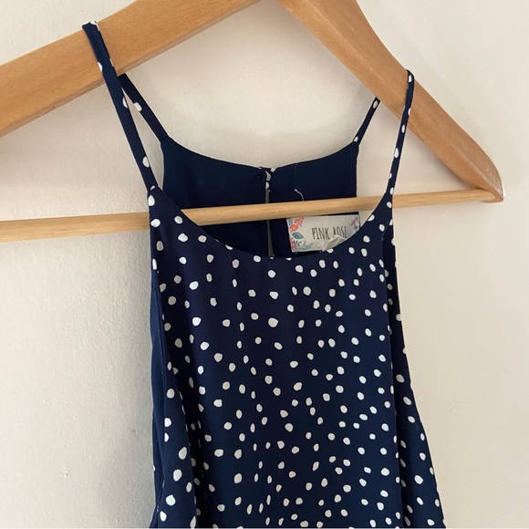 Navy Dress with Polka Dots - Picture 2 of 4